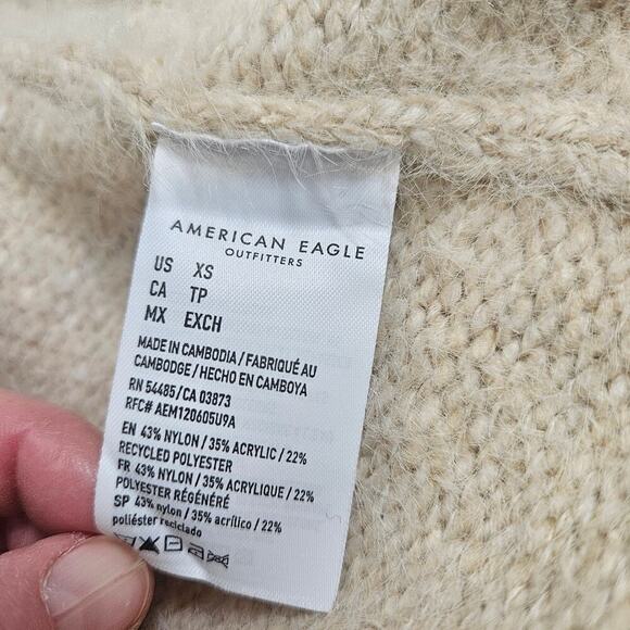 American Eagle Soft Cozy Cream Cardigan XS - Picture 9 of 9